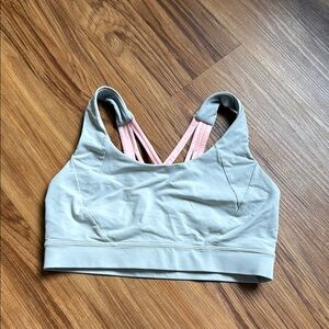 Lululemon Women's Light Gray and Pink Sports Bra